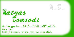 matyas domsodi business card